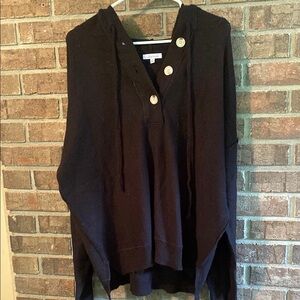 White Birch Black V-Neck Sweater